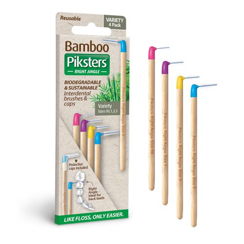 Piksters Bamboo Right Angle Interdental - variety Size (4 of pack)